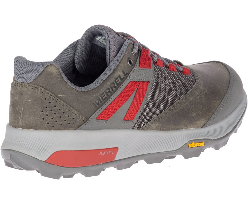 Buty Trekkingowe Merrell Męskie Szare/Czerwone - Zion - 679120-BHR